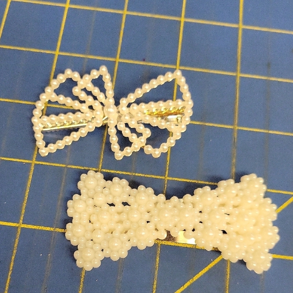 Pearl Faux Beaded 3" Barette Hair Keeper